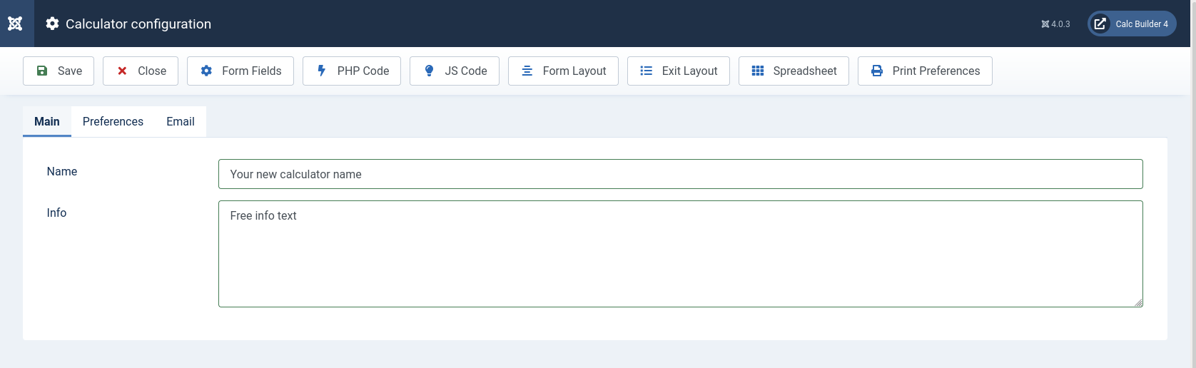 Calcbuilder for Joomla 4