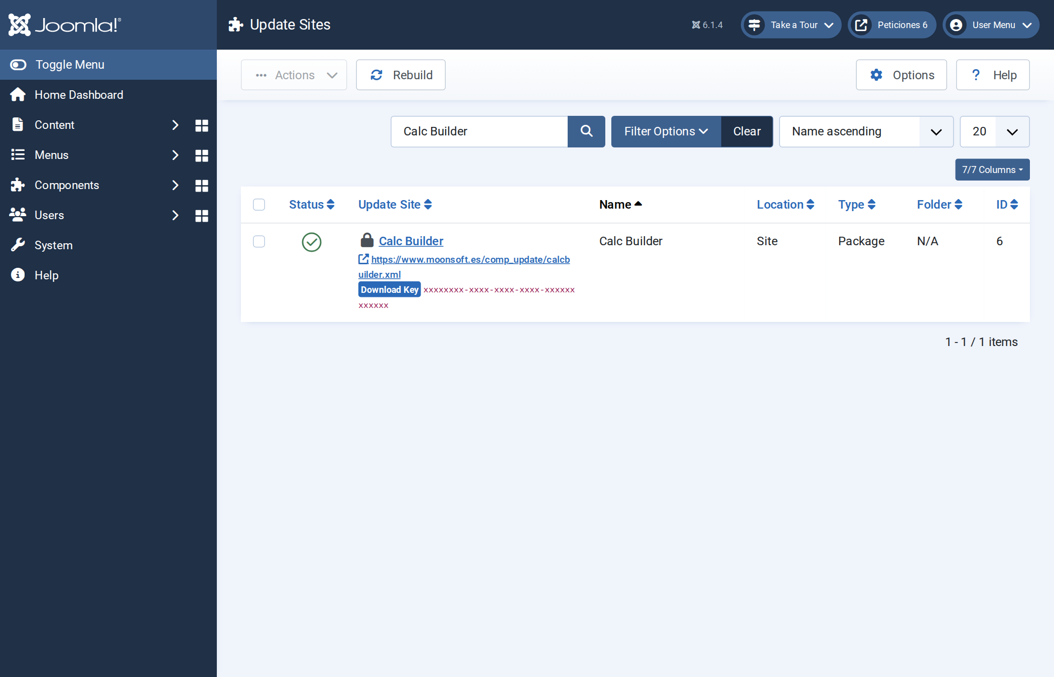 Calc Builder in Update Sites Calc Builder in Update Sites