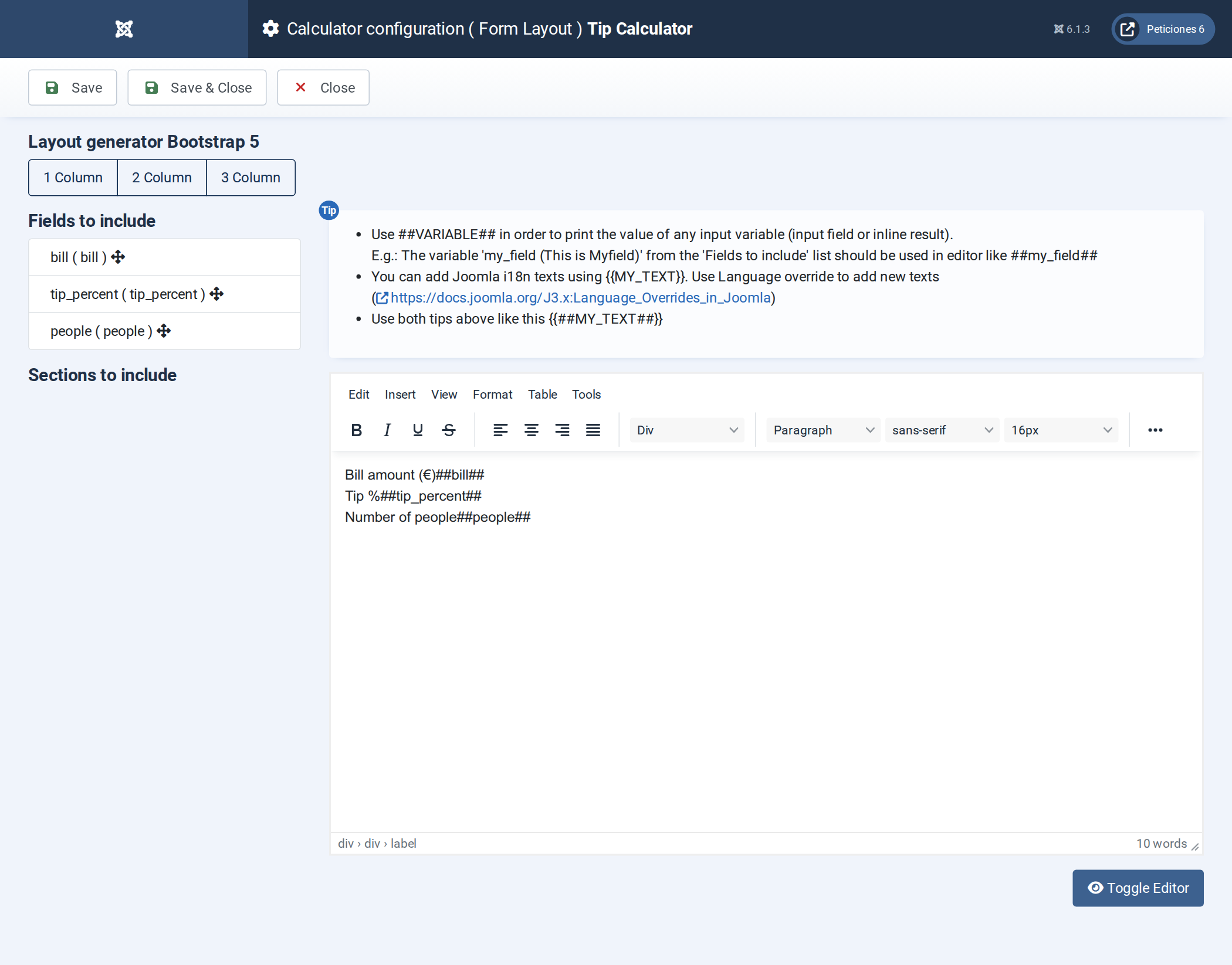 Form Layout editor