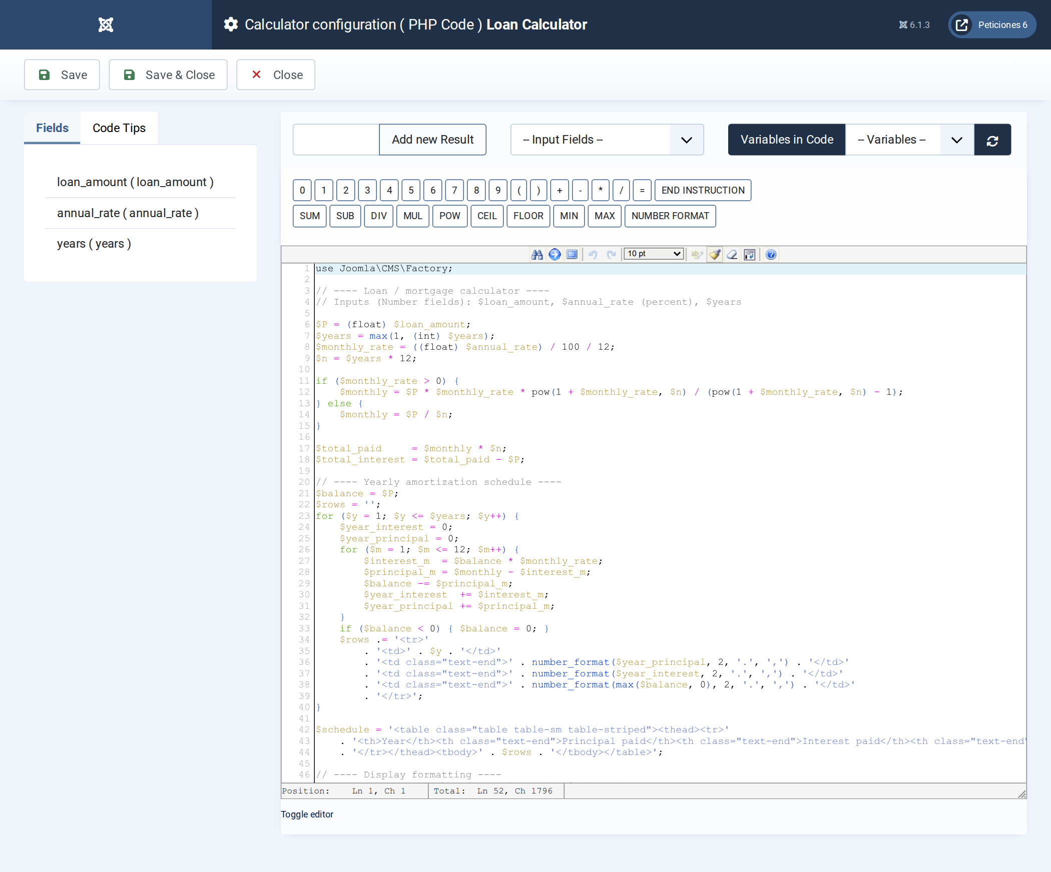PHP Code editor
