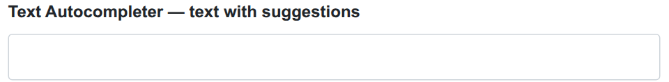 A Text Autocompleter field.