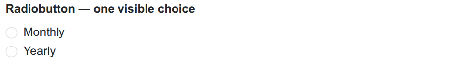 A Radiobutton group.