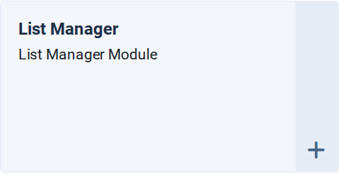 The List Manager module type