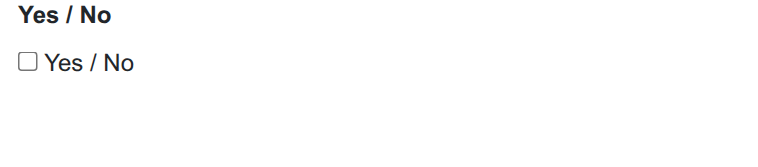 A Yes / No column &mdash; a single check-box.